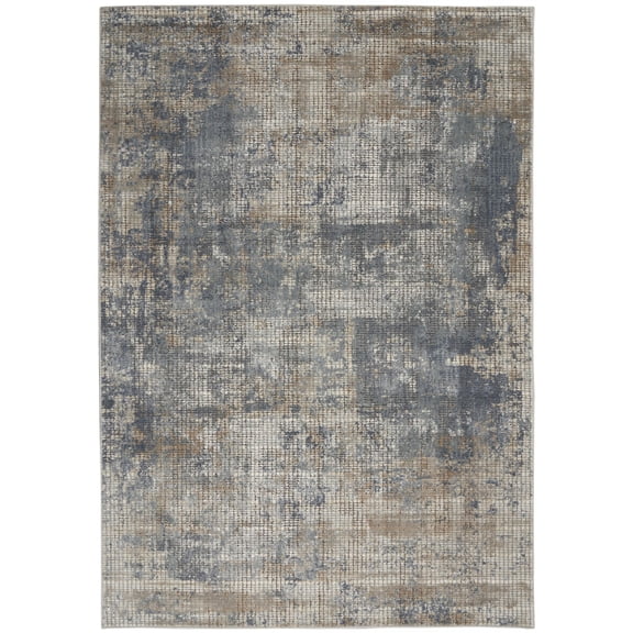 Nourison Concerto Contemporary Indoor Rug Blue Beige 5'3" x 7'3"