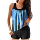 thumbnail image 1 of Modesto Trajes de Baño para las Mujeres Multicolor Gradiente Impresión de Espalda Recorte, Pantalones Cortos de Cintura Alta Y Sling Top para la Playa, la Piscina Y las Vacaciones, 1 of 6