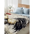 thumbnail image 4 of Black White Vintage Rooster King Size Flat Sheet, Wrinkleproof & Fadeproof Cooling Flat Bed Sheet Only, Watercolor Farmhouse Animals Breathable Soft Bedding Top Sheets 105 x 98 Inches, 4 of 8