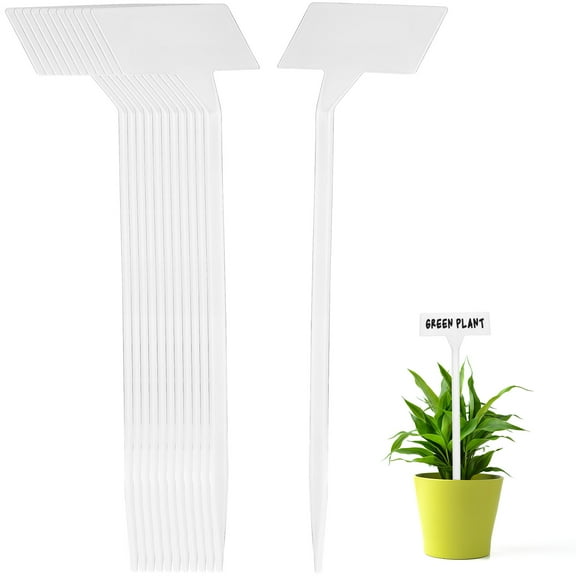 OUNONA 35Pcs Plant Name Stakes White Durable Garden Markers for Plant Identification