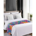 thumbnail image 4 of Xipuska Colorful Bed Runners for Queen Size Bed, Decorative Bed Throws for Foot of Bed, Ethnic Modern Abstract Watercolor Tie-Dye Bed Runner Sofa Throw Bedding Scarf Protector Slipcover for Bedroom, 4 of 6