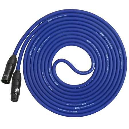 Balanced XLR Cable Premium Series Microphone Cable, Speakers and Pro Devices Cable, 15 Feet- Blue, High quality balanced XLR cable Great for live gigs,.., By (Best Quality Xlr Microphone Cable)