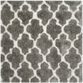 thumbnail image 6 of SAFAVIEH Barcelona Mira Geometric Shag Area Rug, Silver/Ivory, 5' x 5' Square, 6 of 10