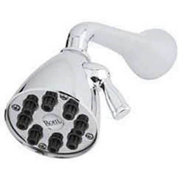 Rohl 3 5/8" Diameter Calliano Showerhead 8 Jet With Adjustable Spray 1/2"F Inlet Swivel Connection In Polished Chrome