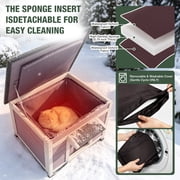Aivituvin Outdoor Cat House with Insulated Liner Weatherproof Feral Cat Shelter for Winter