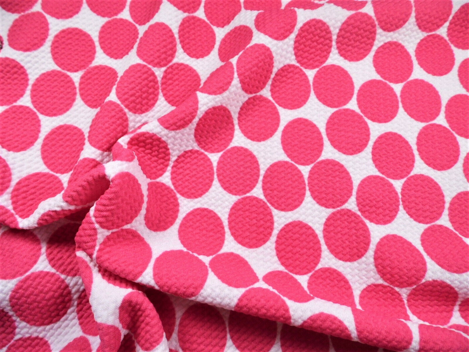 Bullet Printed Liverpool Textured Fabric Stretch White Big Pink Polka Dot N12 10 Yard Lot Continuous Walmart Com Walmart Com