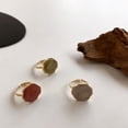 thumbnail image 2 of Retro Temperament Joker Irregular Ring Metal Adjustable Opening Red Green Off White Color Size Temperament Red, 2 of 4