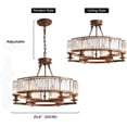 thumbnail image 3 of KPIBEST Round Crystal Chandelier Brown Industrial Dining Room Light Fixtures 6 Light for Farmhouse Living Room Foyer, 3 of 13