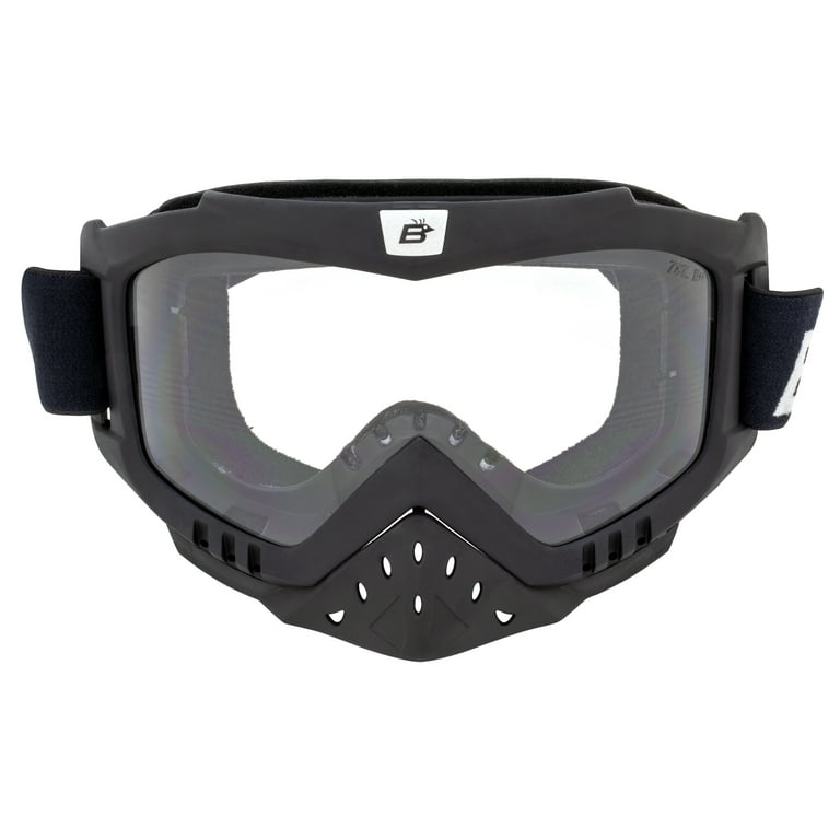 Ski goggles with nose top cover