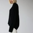 thumbnail image 3 of Black Sweaters for Women's Fall and Winter Knit Crew Neck Loose Solid Color Sweater Womens Fall Fashion 2025, 3 of 5