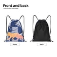 thumbnail image 4 of Drawstring Backpack, Men Ladies Waterproof Sports Backpack Gym Bag-Watercolor Fox Pattern-Small Size, 4 of 8