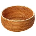 thumbnail image 5 of Cesta redonda de mimbre para fruta, bandeja de comida, tazón para habitación (10,2 pulgadas grandes) Afortunado Sencillez, 5 of 5