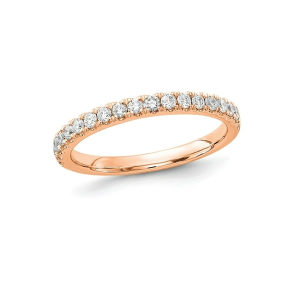 1/3 Carat (Ctw E-F, VS1-VS2) Lab-Grown Diamond Wedding Band Ring in 14K Rose Gold for Women