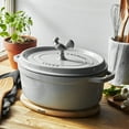 thumbnail image 3 of Staub Cast Iron 5.75-qt Coq au Vin Cocotte - White Truffle, 3 of 4