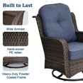thumbnail image 3 of Outdoor Swivel Chair, Luxury Wide Armrest High Back Cushion Swivel Rocking Chair with 5.1 Inch Comfortable Soft Seat Cushion, 3-Piece Wicker Furniture Set, Suitable for Patio, Indoor, Pool, etc., 3 of 6