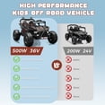 thumbnail image 2 of 36V Electric Ride On Car for Big Kids, 2 Seater 36V Powered Electric Ride on Toy with Rear Wheel Spring Suspension, Bluetooth, Music, Max 8.7 MPH, Kids Electric Vehicle for Boys Girls Ages 6+, Black, 2 of 8