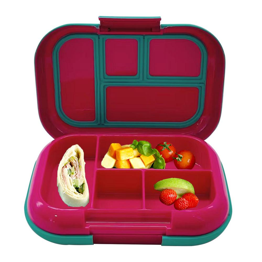 Your Zone BTS Plastic Bento Box with 4 Compartments, 1 Fork, 1