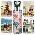 thumbnail image 7 of Yayeee 33oz Insulated Water Bottle Double Wall Stainless Steel with Flip Straw Lid, Flowers and Leaves, 7 of 7