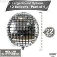 thumbnail image 4 of Big Silver Disco Ball Balloons - 22 Inch, Pack of 6 Disco Party Decorations | 4D Sphere Disco Balloons for Disco Bachelorette Party Decorations | Silver Birthday Decorations, 4 of 9