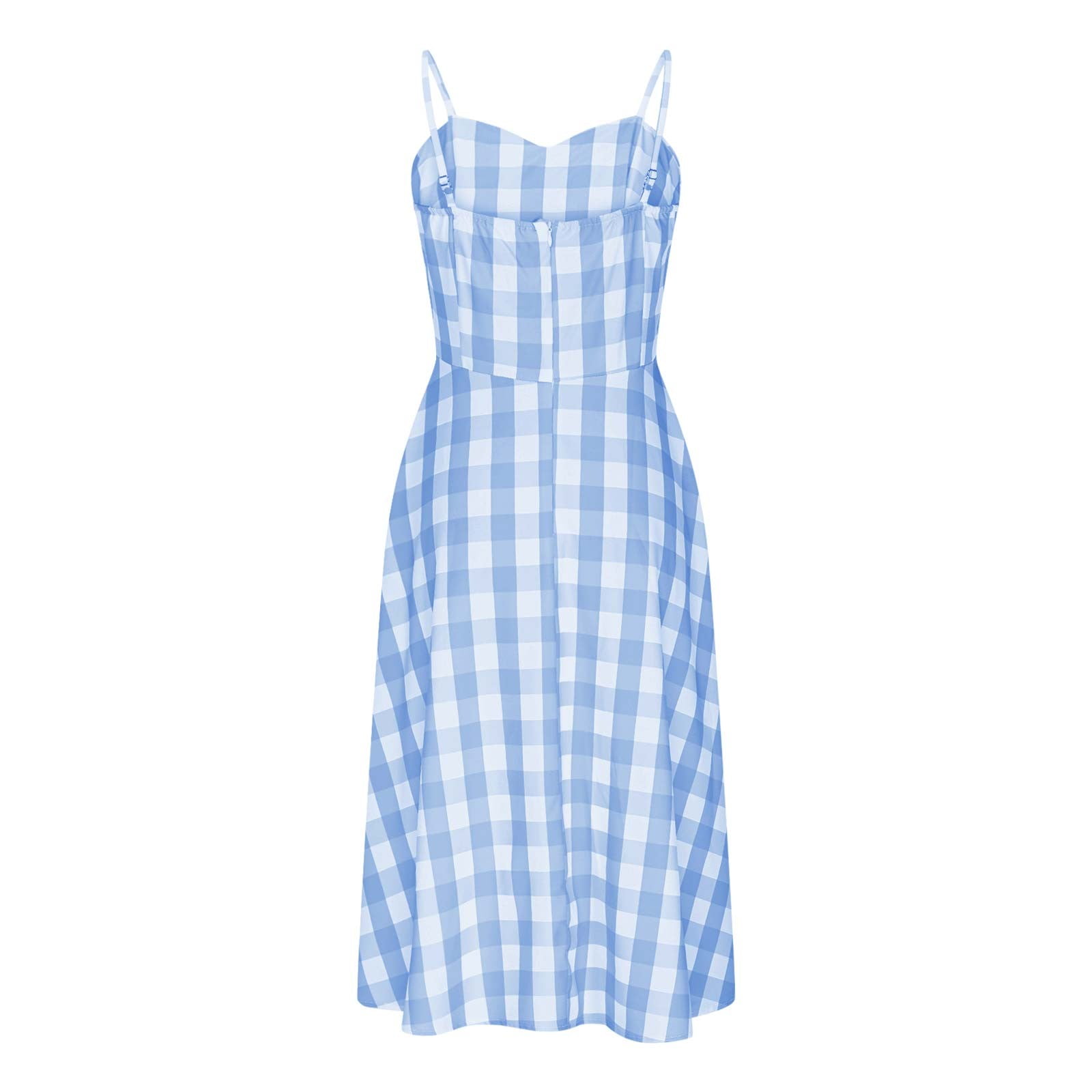 LVHAOGJOB Womens Trendy Midi Dress Strap with Pockets Sleeveless Dress Summer Elegant V Neck Sundress for Mujer Solid
