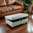 thumbnail image 3 of Faux Leather Storage Ottoman, 3 of 8