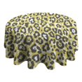 thumbnail image 4 of Yellow Leopard Print Pattern Round Tablecloth 60"x60",Wrinkle Wipeable Table Cloth for Kitchen Dining Room Picnic Patio Party, 4 of 6