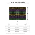 thumbnail image 5 of Honeii Mardi Gra Geometric print throw blanket, crafted from cozy cotton flannel, offers versatile home decor as a bedding suitable for all seasons.-60"x50", 5 of 6