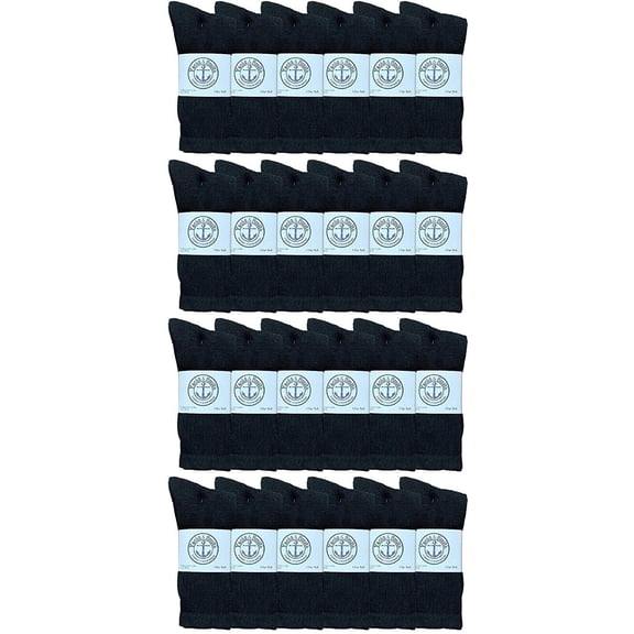 Yacht & Smith Mens Wholesale Bulk Cotton Socks, Athletic Sport Socks Shoe Size 10-13 (Black, 24)