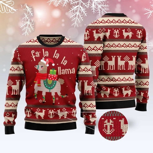 Fa Lalala Llama 3D Christmas Sweater, Funny Xmas Sweater, Sweater Xmas