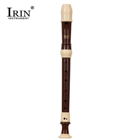 IRIN ABS Flûte à bec Alto Recorder à 8 trous de style baroque Instrument détachable avec support pour les doigts et sac de transport Classe Instruments de musique à vent noirs