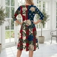 thumbnail image 7 of BOMYJESK 4th Of July Dresses for Women Maxi Dresses Patriotic American Flag A-Line Dress Independence Day Art Print Summer Dresses Casual Evening Dress for Party Deep Red 2XL, 7 of 7