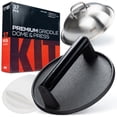 thumbnail image 1 of Kit de prensa para hamburguesas OUII de hierro fundido de 7" con campana de 12", 1 of 8