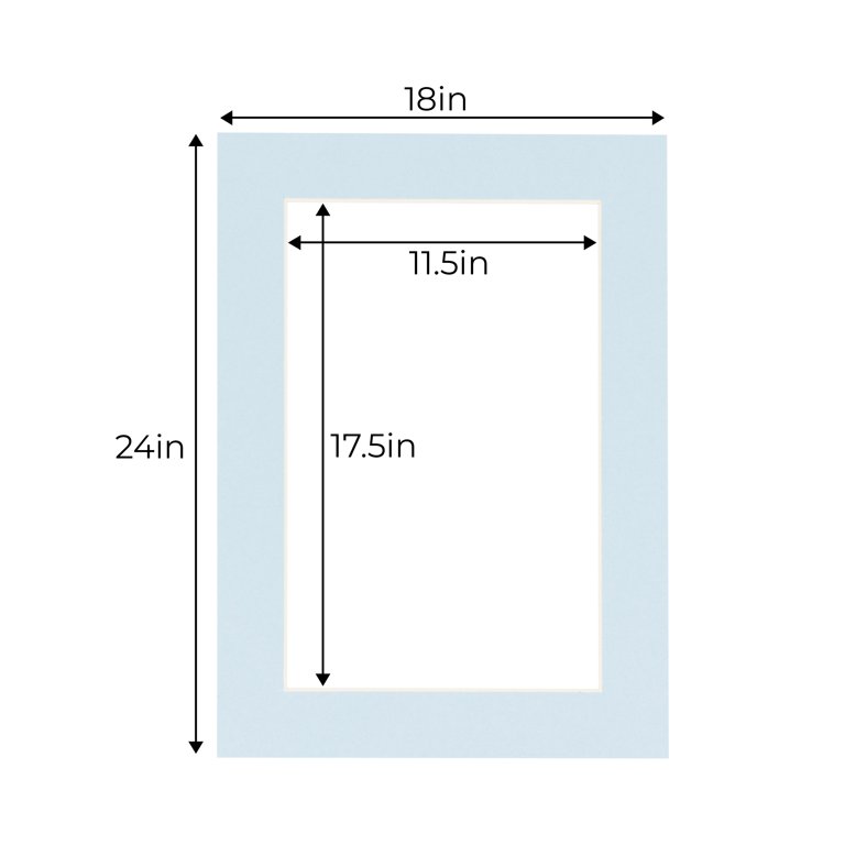 CustomPictureFrames.com Mid Grey Acid Free 18x24 Picture Frame Mats with  White Core Bevel Cut for