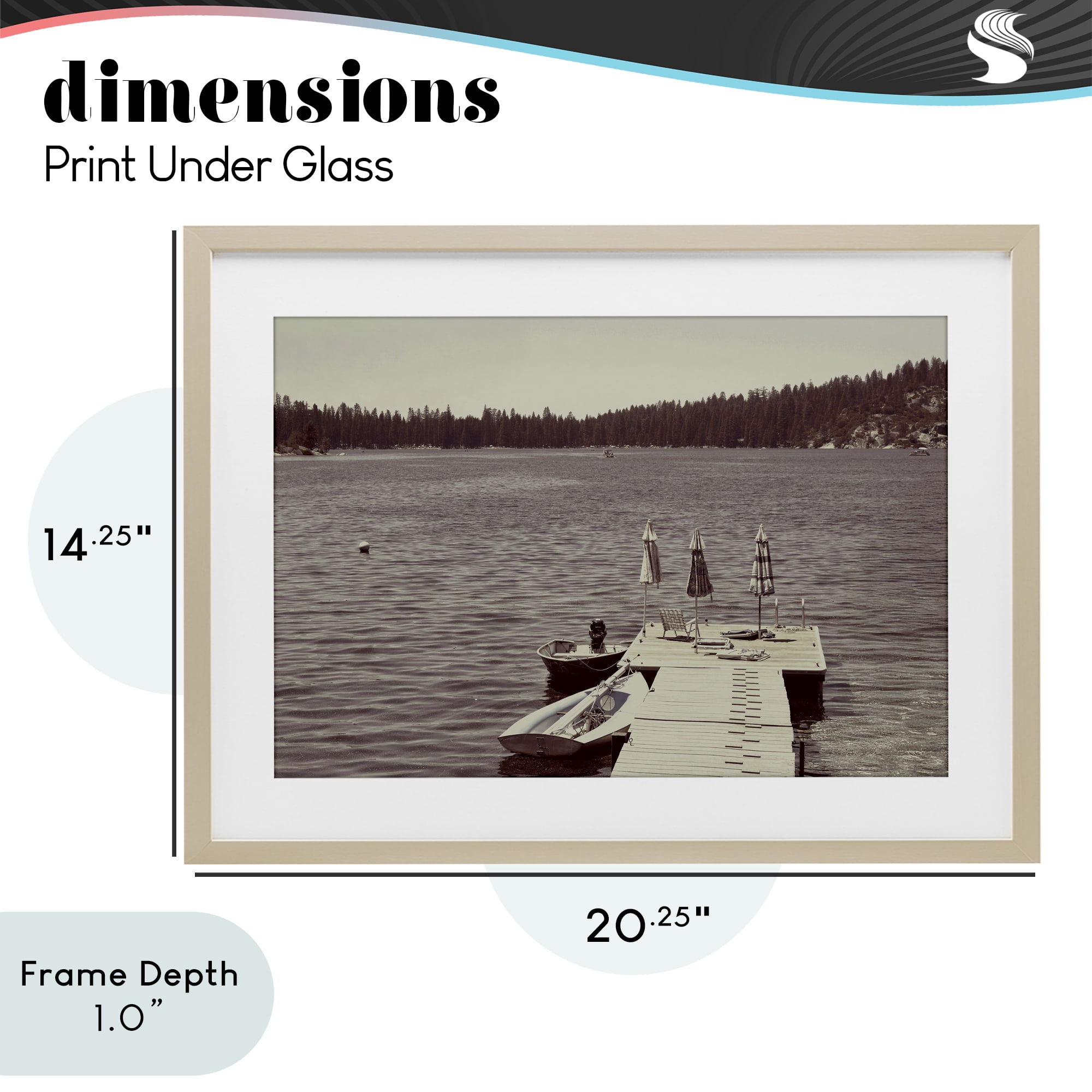 Stupell Industries Vintage Lake Life Dock Birch Framed Print Under Glass, design by Gemma Bardot