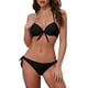 thumbnail image 1 of Conjuntos de bikini con lazo para mujer, 2 piezas, tirantes dobles, parte inferior triangular, trajes de baño, 1 of 5