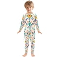 thumbnail image 6 of FORMRS Long Sleeve Top and Pants Pajama Set for Niños 2-Piece Sleepwear, Sizes 18M-8Y, Abstract Floral, 6 of 6