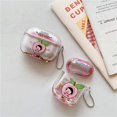 thumbnail image 4 of ICI-Rencontrer Créatif 3D Quickstand Mouvement Bling Paillettes Étoiles Sourire Pêche Motif Conception Airpods Cas Mignon Frais, 4 of 5