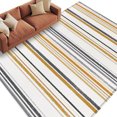 thumbnail image 2 of Orange Gray 8'x10' Area Rug for Living Room, Modern Striped Minimalist Stripes Washable Non-Slip Large Carpet for Bedroom Dining Room, Non-Shedding Soft Accent Rug for Kitchen, 2 of 9