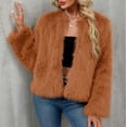 thumbnail image 6 of Womens Faux Fur Coat 2026 Winter Long Sleeve Open Front Shaggy Furry Warm Fluffy Parka Short Jacket Outwear, 6 of 7
