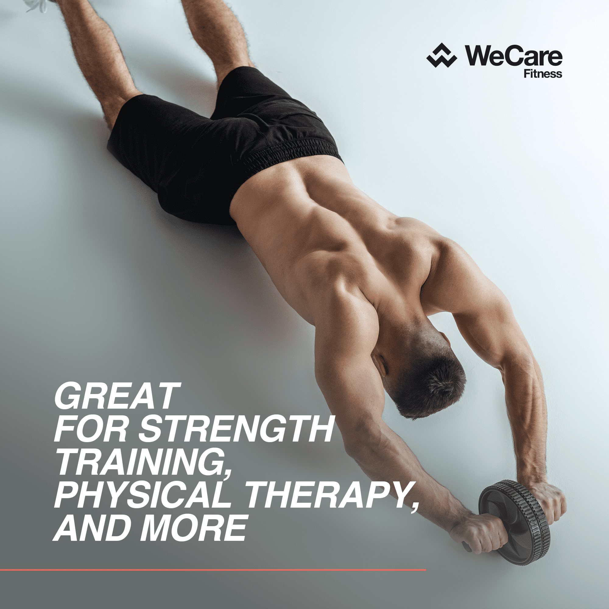 WeCare Fitness AB Wheel - Workout Equipment for Abdominal Exercise - Black