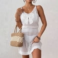 thumbnail image 2 of BOBOGOJP Womens Swimsuit Cover Up 2026 Summer Bathing Suit Cover ups Hollow Out Slit Bikini Cover Up Crochet Beach Dress White for Size L, 2 of 6