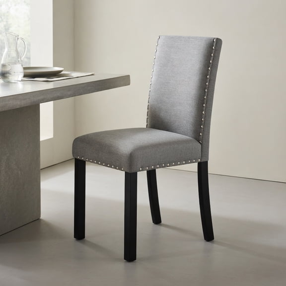 Resenkos 2-Piece Wooden Dining Chair with Bent Wood Legs, Sturdy Kitchen Chair for Home, Restaurant, Dining Space, Gray
