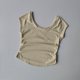 thumbnail image 3 of Camiseta deportiva ajustada con cuello redondo grande para mujer, traje de Yoga desnudo fino de manga corta para entrenamiento de carrera y Yoga, 3 of 6