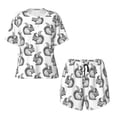 thumbnail image 4 of Kdxio Black Squirrel Print Pajamas Sets for Women Short-Sleeved Pjs with Lounge Shorts Two Piece Sleepwear S-4XL, 4 of 9