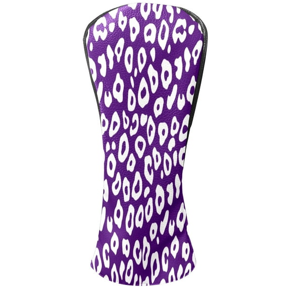Golf Club Head Cover Waterproof Leather Golf Accessories HeadCovers Set Driver Headcover for Women Men Purple Stripe