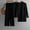 Black, variant on Womens Outfit Sets Sevevn Women's 3-Piece Knitted Suit Casual Set Long Sleeve Pocket Cardigan Coat Round Neck Blouse Elastic Waist Trousers