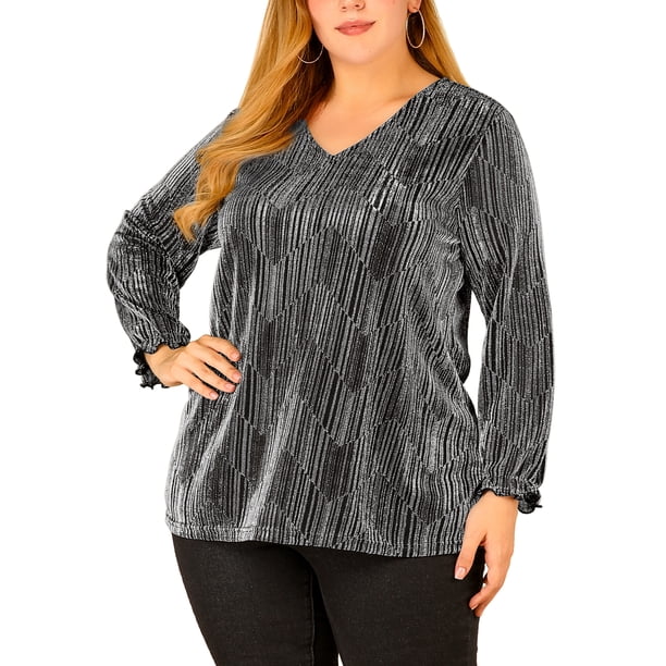 Top de fiesde talgrande pamujer Disco Metallic Sparkle Sequin Tops PlaXL