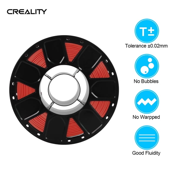 Creality Ender Filament en PLA pour Imprimante 3D 1,75 mm 1 Kg/2,2 Lb Filament Précision Dimensionnelle ± 0,02 mm, Rouge