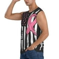 thumbnail image 3 of Picia Ribbon Breast Cancer Awareness mens Cotton Tank Undershirts , Moisture-wicking Ribbed Tanks, Lightweight Cotton Tank Undershirts-Small, 3 of 8