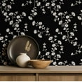 thumbnail image 5 of S4Sassy Peel and Stick Wall Covering, Flower Vine Print Removable Walls Wrap -Black Instant Makeover Wall Mural for Bathroom, Laundry Room, Closet Interior- Self-Adhesive Wallpaper Vinyl -25"x240", 5 of 9